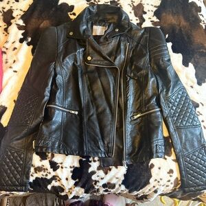 ASOS Black Quilted Leather Jacket